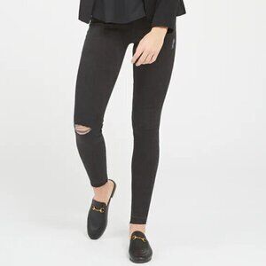 NEW SPANX® Distressed‎ Ankle Skinny Jeans Vintage Black Womens Size XS